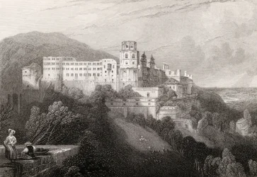 Heidelberg Castle, Heidelberg (engraved by J.T. Willmore in 
