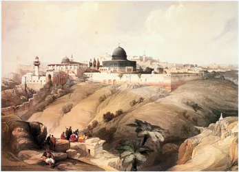 In the Holy Land: Jerusalem, View Across the Kidron Valley to the Temple Mount