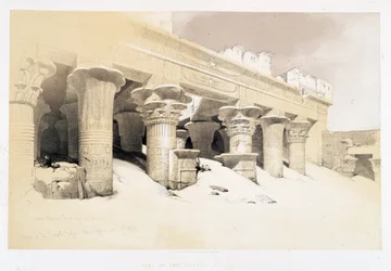 Part of the Portico of Edfou - drawing by David Roberts on 23/11/1838 in 