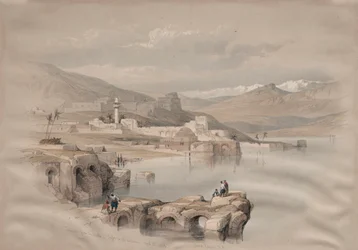 Tiberias, from the Walls, Safet in the Distance, 1839