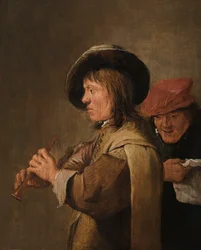 A Flute Player in Profile