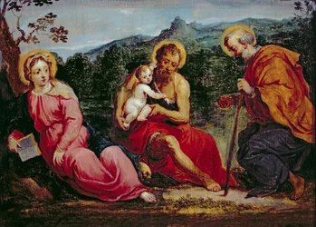 Holy Family and St. John the Baptist, after an original by Paris Bordone