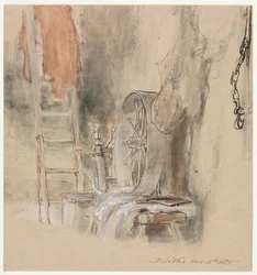 Study for The Peep-O-Day Boys Cabin, in the West of Ireland The Sleeping Whiteboy