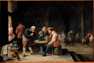 Beer drinkers. Painting by David Teniers II
