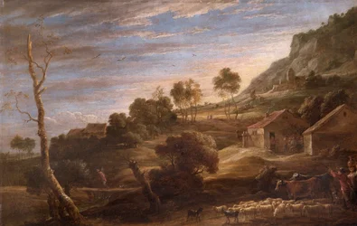 Landscape with Peasants Driving Cattle, c.1670-90