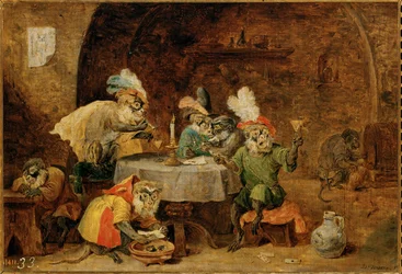 Monkeys Drinking and Smoking