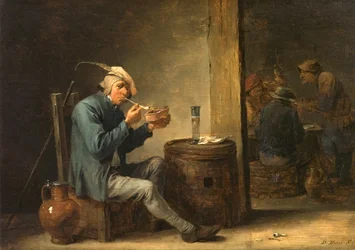 Peasant Smoking in an Interior