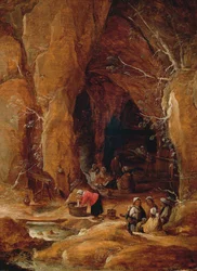 Vagabonds and washerwomen in cave