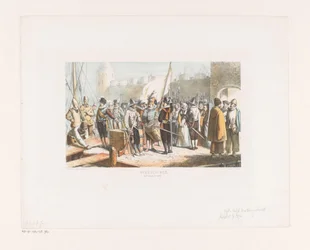Citizens and Militiamen in Front of a Castle