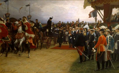 President Emile Loubet Welcoming Tsar Nicolas II and Tsarina Alexandra to the Manoeuvres at Betheny