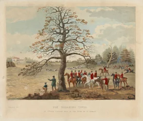 Fox Breaking Cover at Upper Gatton Seat of the Duke of St. Alban