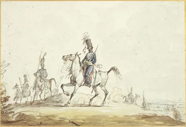 Cavalry Men on Hill