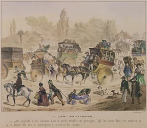 Departure for the country, mid nineteenth century