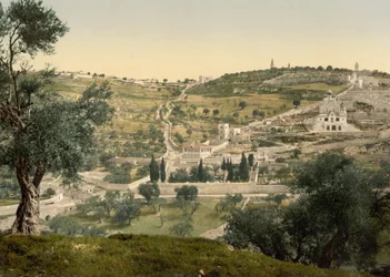 Mount of Olives and Gethsemane, general view, Jerusalem, c.1890-c.1900