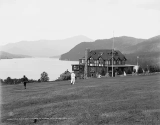 Lake Placid and Whiteface Mountain from Stevens House, Adirondack Mountains, N.Y., c.1909