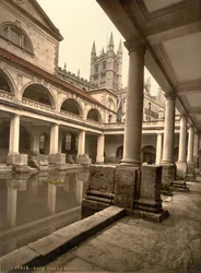 Roman Baths and Abbey, Bath, c.1890-1900