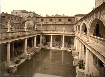 Roman Baths and Abbey, Bath, c.1890-1900