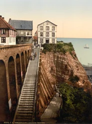 The Grand Staircase, Helgoland, Germany, Photochrome Print, c.1900