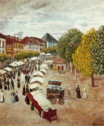 The March of Dax in the Landes, Painting by Dario de Regoyos y Valdes