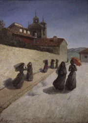 Walk beside the church, 19th century