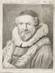Portrait of Johannes Wtenbogaert (title on object: Wtenbogardus)