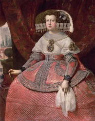 Queen Maria Anna of Spain in a Red Dress, 1655-60