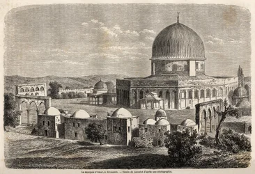 The mosque of Omar, built in 691 in Jerusalem, drawing by Lancelot, to illustrate Mr. Bida