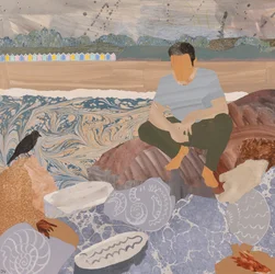 Beach huts & fossils
