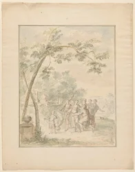 Design for a Room Painting of a Landscape with a Group of People