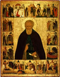 Saint Dmitry Prilutsky with scenes from his life