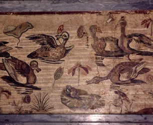 Roman Mosaic from Pompeii of Ducks and Frogs in a Water Garden