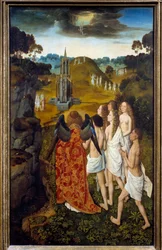 The Way to Heaven or the Ascension of the Elect. Painting on Wood by Dirck (Dieric, Dirk) Bouts the Elder (1410-1475), 1450, Italian School. 1.15 x 0.7 m, Lille, Musée des Beaux-Arts