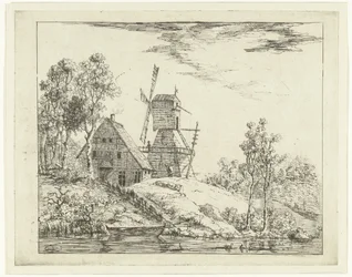 Landscape with Farm and Mill in Holstein