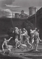 The Stoning of St Stephen, Acts, Ch VII, vs 54, 60