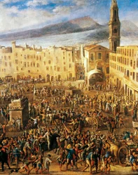 Piazza del Mercato in Naples, detail from the Revolt of Masaniello