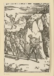 Allegory of Metal Extraction. The Metals Have Left the Interior of the Mountain and Flee as Vulcan (Hephaestus) Urges Them to Follow Him to the Forge. From the Series "De re metallica".