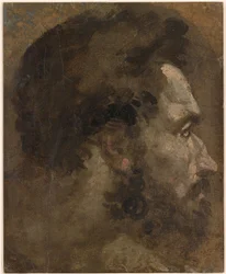 Head of a Bearded Man in Profile to the Right, ca. 1530-1535