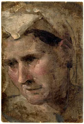 Head of an Old Woman Looking Down to Left