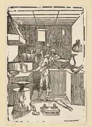 The Gold or Silversmith. From the Series "De re metallica".