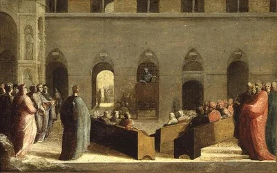 St. Bernadino preaching in the Campo in Siena