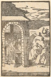 Vulcan and the Philosopher (Theory) Working in the Forge, While Outside the Metals Hide in the Rocks, Plate 1 of the Series 