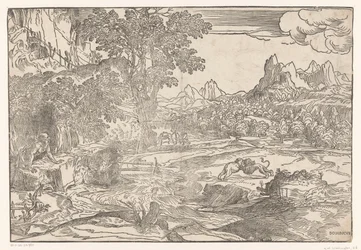 Landscape with Jerome and Two Lions
