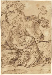 Saint Jerome Reading in the Wilderness
