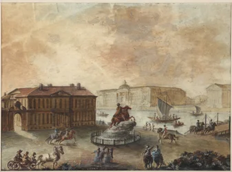 The equestrian statue of Peter the Great on Senate Square (after 1782)
