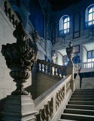 Glimpse of Grand Staircase of Honor by Domenico Ferri, Royal Palace, Turin
