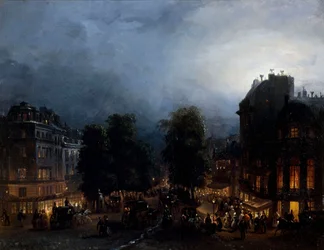 The Boulevard des Italiens at Night (1835)