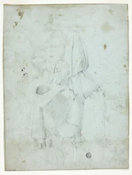 Standing Youth Holding Hat, and Sketch of Legs