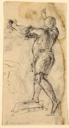 Standing Man with Raised Arms