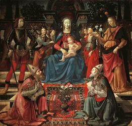 Madonna and Child Enthroned with Saints Zenobius, Just, Michael the Archangel, and Raphael the Archangel (ca 1483)