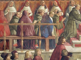 The Approval of the Order by Pope Honorius III, Scene from the Life of St. Francis of Assisi (detail)